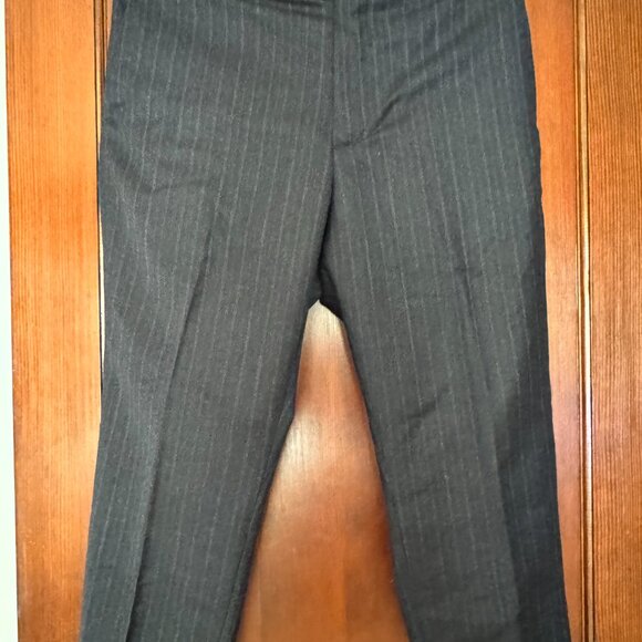 Banana Republic Tailored Slim-Fit Charcoal Gray Italian WoolTrouser Size 32x30 - Picture 2 of 7